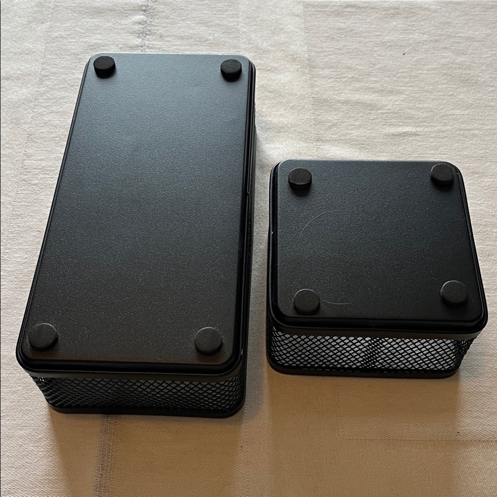 Metal Wire Black Mesh Desk Organizer Bins - Set of 2 - Picture 7 of 7
